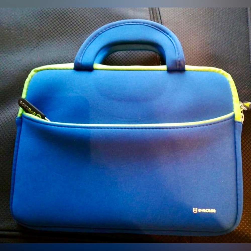 8.9-10.1” Tablet iPad Sleeve Portable Neoprene Zipper Carry Case Bag Blue/Lime